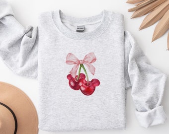 Disney Coquette Sweatshirt, Kirsche Mickey Bow Crop, Minnie Girlie y2k Pullover, Süßes Disneyworld Mädchen tshirt, Maus Tank Top, Jugend Crop