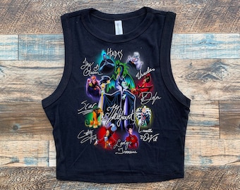 Villains crop top, Villains Baby Tee, Lady Tremaine Womens Shirt, Ursula Crop Top, Scar, Hades, Evil villains crop, Jafar