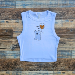 Geist Mickey Crop Tank, Disney Ghost Baby T-Shirt, Nicht so beängstigend Damen T-Shirt, Fledermaus Geist Crop Top, Crop Tank, Halloween Baby T-Shirt