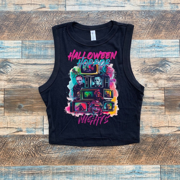 Horror Nights Crop Tank, Universal Horror, Halloween Horror Nights Baby-T-Shirt, HHN Universal Halloween Tshirt