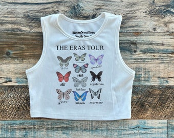 Eras Youth Girls Crop Tank, Girls Concert Crop, youth rep crop, concert baby tee, custom concert tee youth girls