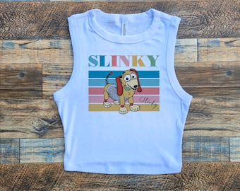 Slinky dog Crop Tank, Hollywood Studios Top, Toy Story Dog Womens, Abs of steel Baby Tee, Rock n coaster