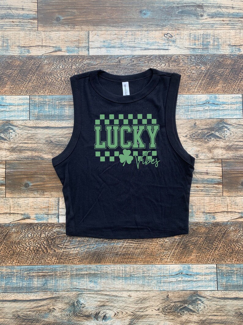 Lucky Crop Tank, St Pattys Crop, Irish Shamrock Womens Shirt, Saint Patrick, Lucky Leprechaun tshirt, st patricks baby tee and crop tank image 6