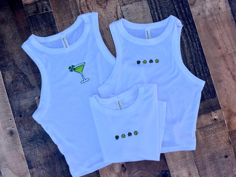 Lucky Crop Tank, St Pattys Crop, Irish Shamrock Womens Shirt, Saint Patrick, Lucky Leprechaun tshirt, st patricks baby tee and crop tank image 2