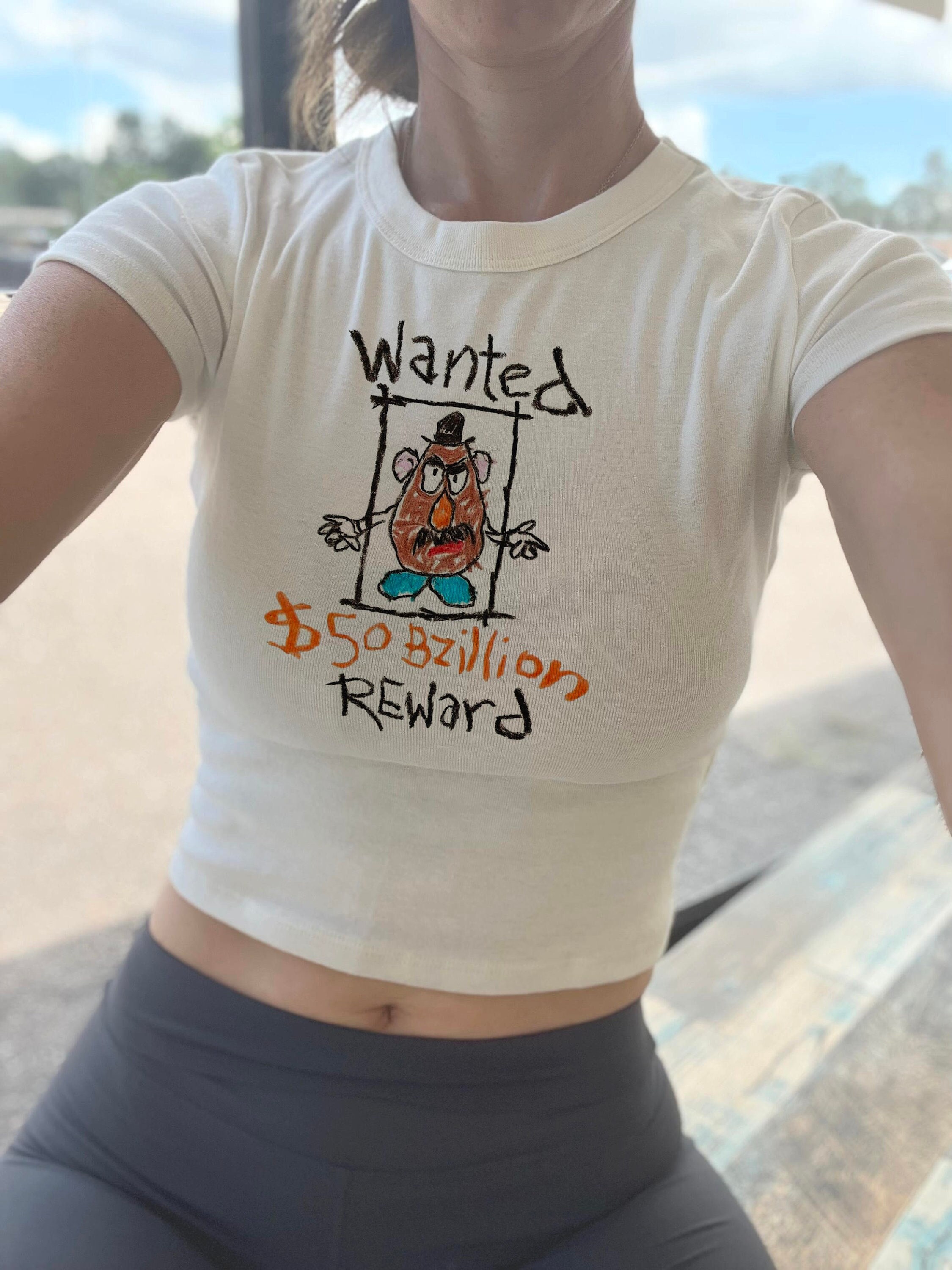 Spud Toy Story Baby Tee, Wanted Potato Crop, Funny kids movie Tank, Tater tot, Midway Mania Crop Tank, Detachable Parts Womens
