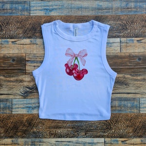 Disney Coquette Baby Tee, Cherry Mickey Bow Crop, Minnie girlie y2k tee, Cute Disneyworld girls tshirt, Mouse tank top, Youth Crop Disney