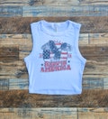 America Eagle Crop Tank Top, Memorial Day, July 4th Crop top, Womens 1776 July Patriotic Shirt, Womens July 4th tshirts