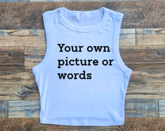 custom crop tank, custom tshirt crop, custom crop tank shirt, your logo tshirt, design your own crop tank