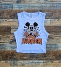Halloween Mickey Crop Tank, Disney Halloween Baby Tee, Not So Scary tshirt, mickey crop top, crop tank, halloween baby tee