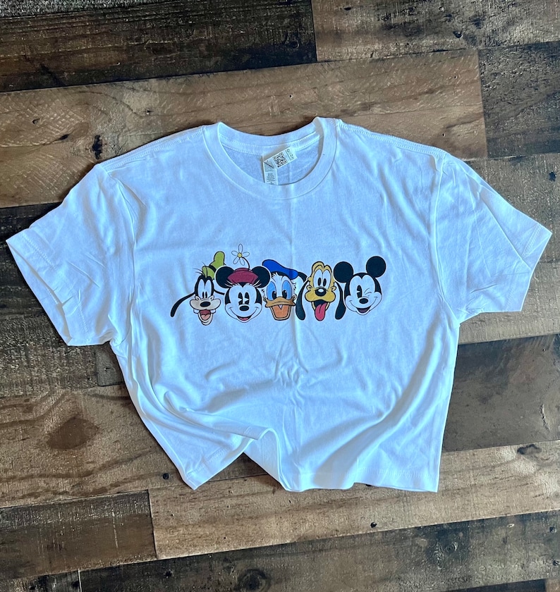 Mickey Friends Crop Top, Retro Style Mickey Crop, Mickey pluto donald goofy crop top, crop tank top image 2