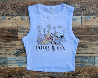 Winnie the Pooh Crop Tank, Pooh and Pals Baby Tee, Dilly Dallying Eeyore Tiger Womens Tshirt Top, Pooh gift, Present