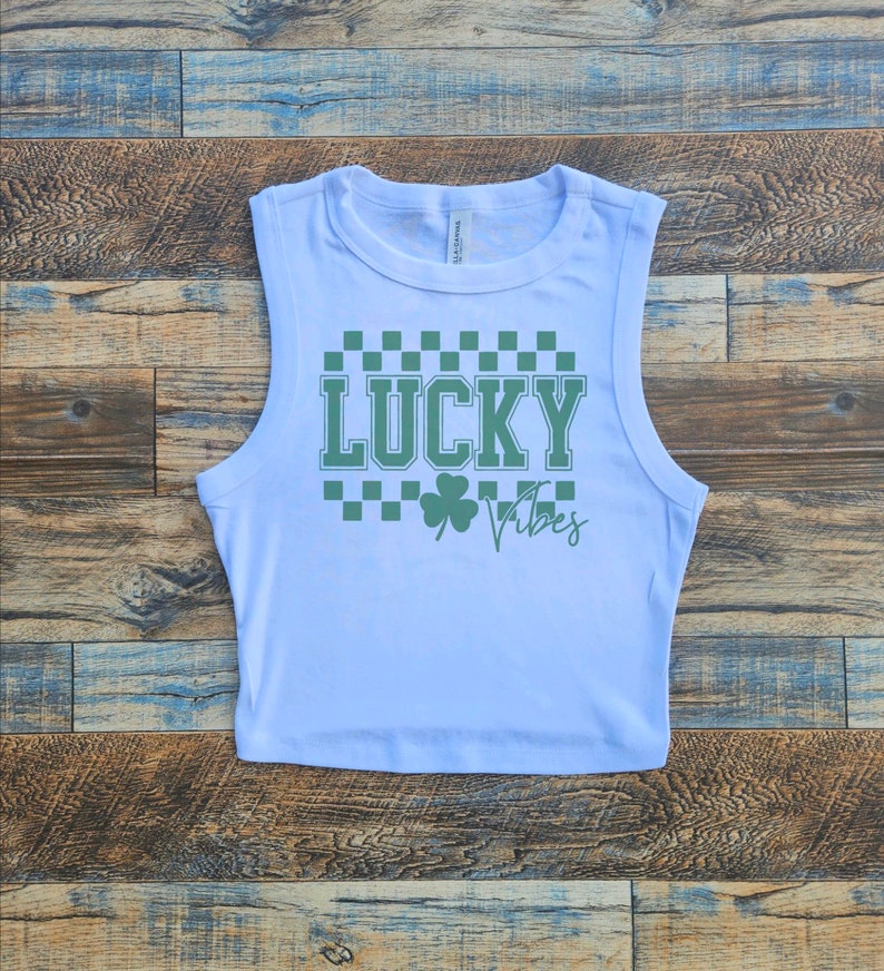 Lucky Crop Tank, St Pattys Crop, Irish Shamrock Womens Shirt, Saint Patrick, Lucky Leprechaun tshirt, st patricks baby tee and crop tank image 5