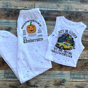 Halloweentown crop top,  halloweentown oversized tshirt, womens halloween crop top, get in loser were saving halloween tee