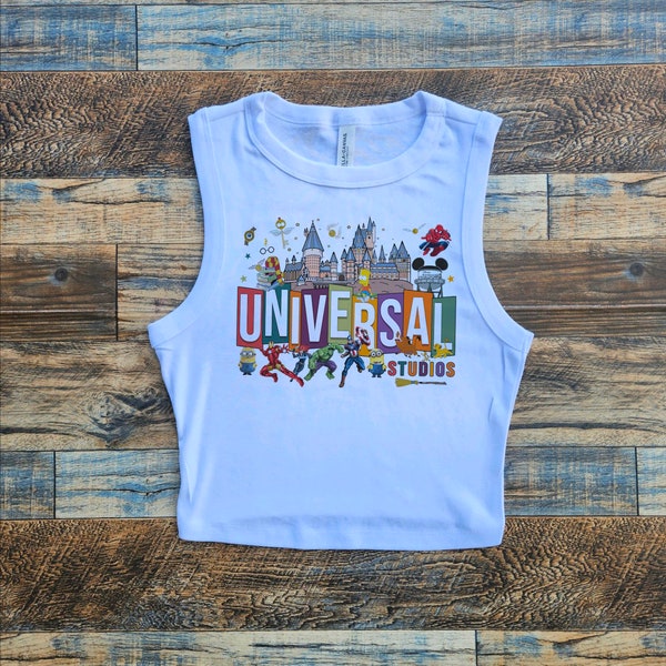 Universal Crop Top, Universal Studios Crop Tank Top Tee, Jurassic Ride, Universal studios baby tee, Island crop tshirt