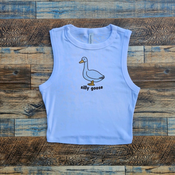 Silly Goose Crop Tank, Goose University Baby Tee, Goose Game Crop, Goose Baby Tshirt, Goose bump tshirt