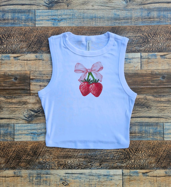 トップス TINYCOTTONS STRAWBERRIES TEE 2y Strawberry Coquette Baby Tee, Berries Bow Crop, Strawberries