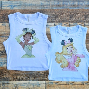 Princess Baby Tee, princess crop Baby Tee, Aurora crop top, ariels women crop tank, princess crop tops, princess hoodie, princess crop