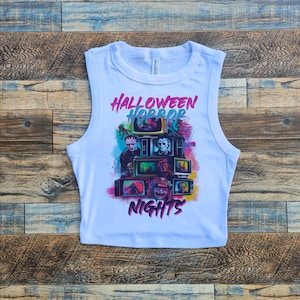 Horror Nights Crop Tank, Universal Horror, Halloween Horror Nights Baby tee, HHN Universal Halloween Tshirt