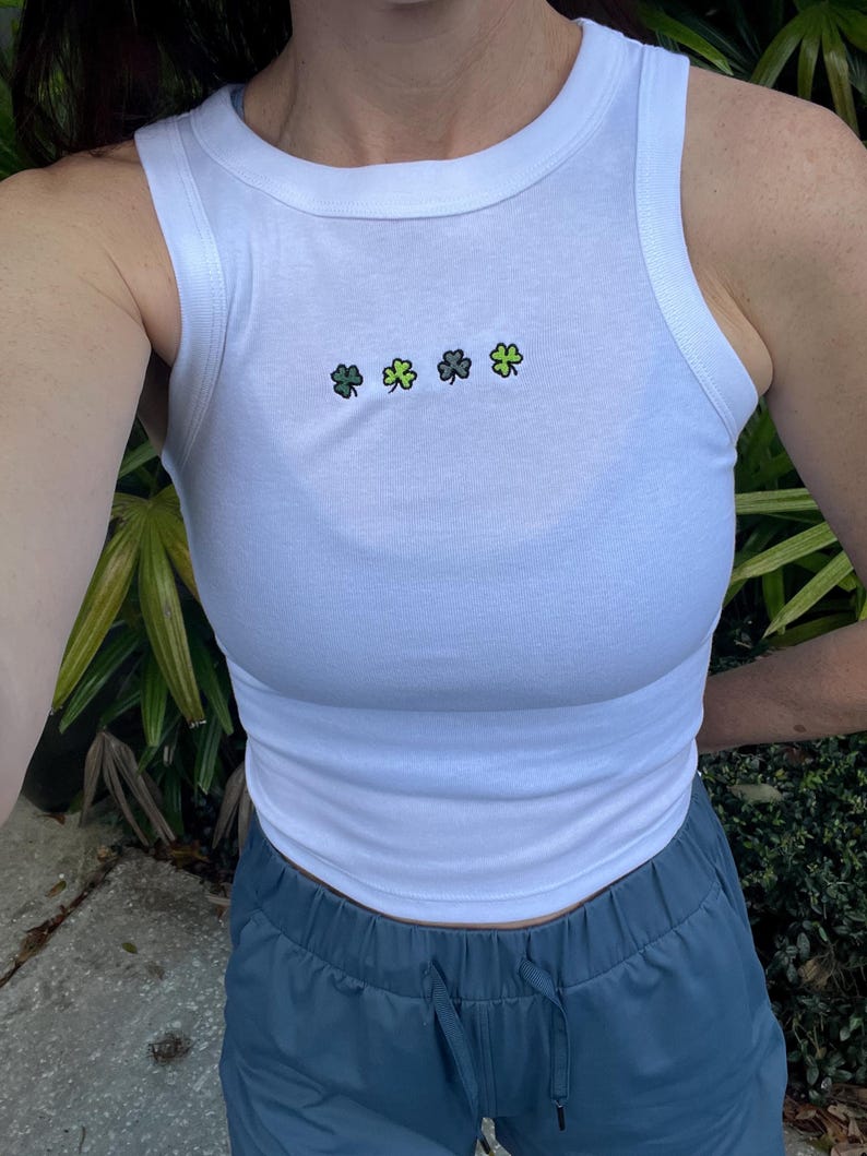 Lucky Crop Tank, St Pattys Crop, Irish Shamrock Womens Shirt, Saint Patrick, Lucky Leprechaun tshirt, st patricks baby tee and crop tank image 3