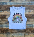 Pride Flag Crop Tank Top lgbtqia, Baby Tee Gay Flag, lgbtqia tshirt, Pride Month Crop Tank, Womens Crop Top and Tank, gay 2025