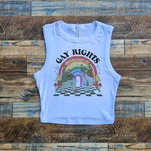 Pride Flag Crop Tank Top lgbtqia, Baby Tee Gay Flag, lgbtqia tshirt, Pride Month Crop Tank, Womens Crop Top and Tank, gay 2024