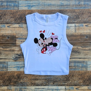 Mickey Minnie Valentine Crop, Happy Valentine My valentine, Disney After Dark Baby Tee, Heartbreaker, Candy vday, lover womens top