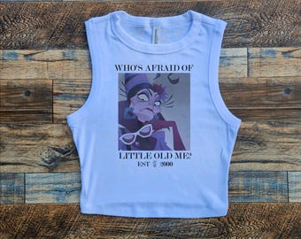 Yzma Crop Tank, Emperor New Groove, Pull the lever, Classic Disney villains baby tee, Cruella crop top, Evil Disney witch Baby Tee