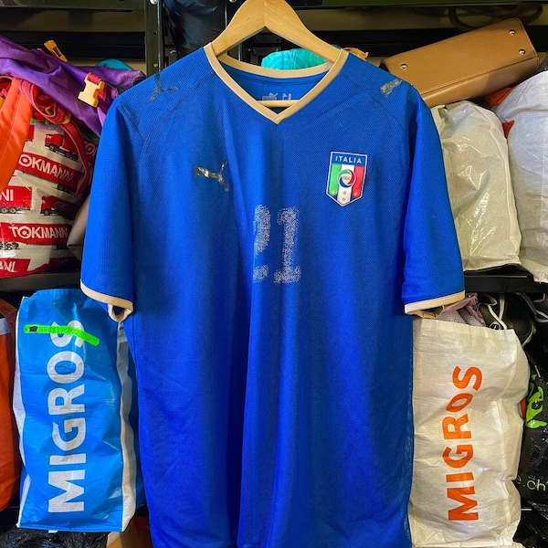 Équipe d'Italie Andrea Pirlo #21 2007-08 maillot de football t-shirt blokecore y2k