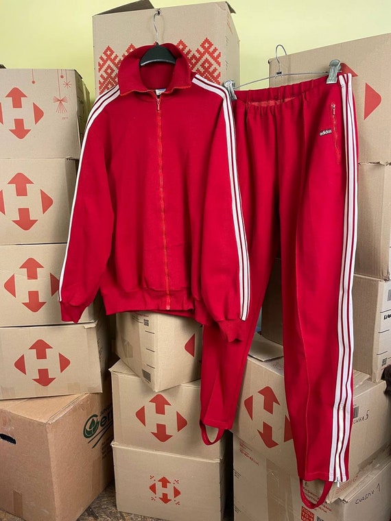Adidas BSVT 1960s Georg Schwahn West Germany Tracksuit Top Jacket Red Vintage Etsy