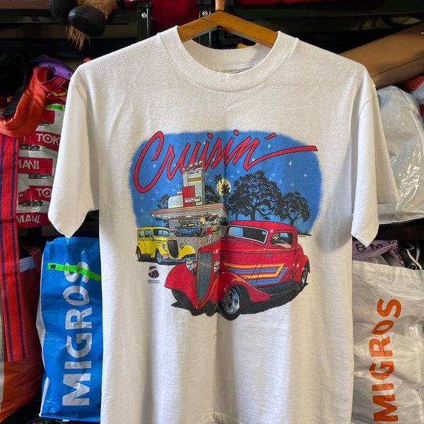 Cruisin wound n around Florida Oneita vintage tee t-shirt single stitch made in USA car Daytona Beach