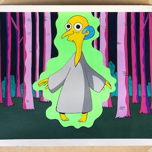 Mr. Burns Alien The Simpsons Acrylic Painting 12x16