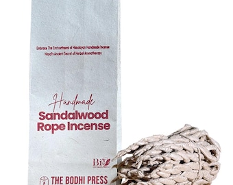 Sandalwood Himalayan Incense Rope - Handcrafted Natural Fragrance, Relaxation & Yoga, Spiritual Wellness Gift