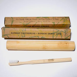 Bamboo Travel Toothbrush set - Multi Pack  / Soft Long Lasting Bristles / Eco Friendly Premium Bamboo Toothbrush & Case Set
