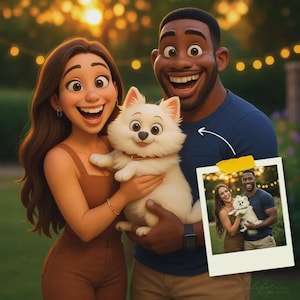 Custom Pixar Style Portrait from Your Photo | Personalized 3D Cartoon Character | Couple, Family, Pet Gift | Digital Pixar Art
