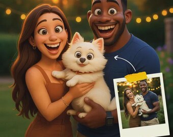 Custom Pixar Style Portrait from Your Photo | Personalized 3D Cartoon Character | Couple, Family, Pet Gift | Digital Pixar Art