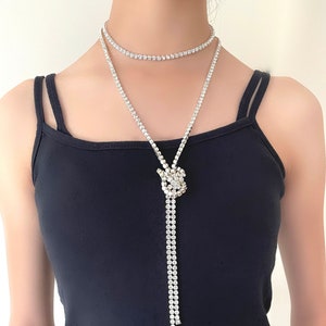 Long crystal chain necklace (120cm)