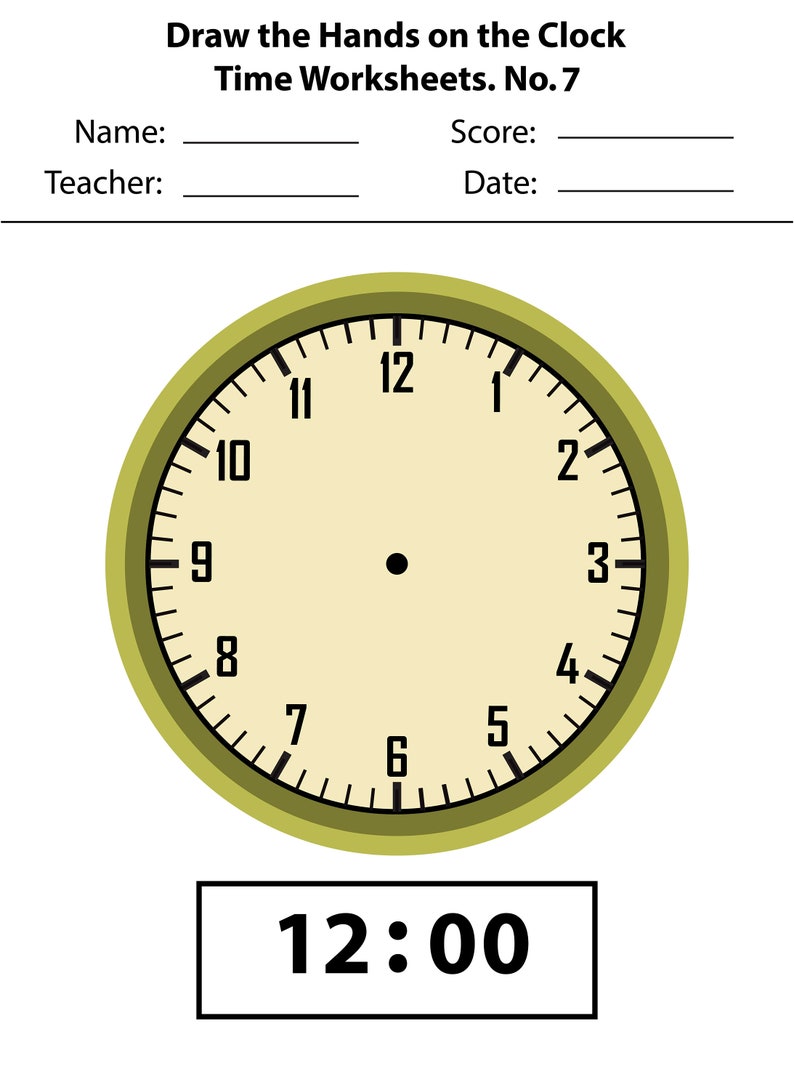 20 Big Analog CLOCKS Telling Time Worksheets Svg. Analog Clock - Etsy