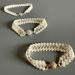 Wedding/Bridal Half Tila Herringbone Beaded Bracelets