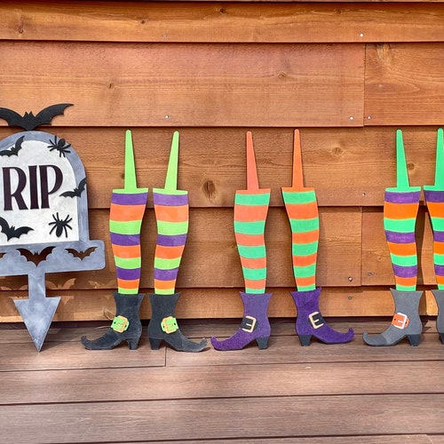Clay Bats Halloween Bats Garden Stakes Yard Decor Halloween Etsy