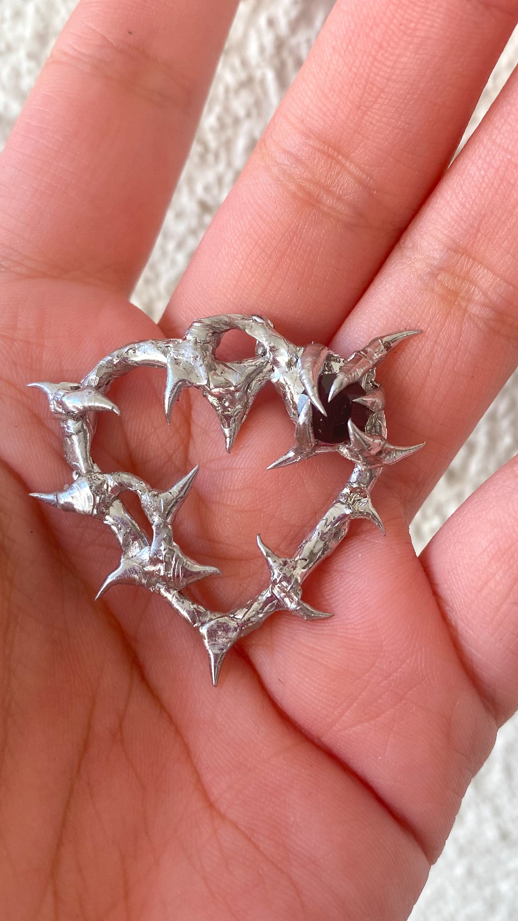 ★SENTIMENTS★ NO.608 [BURNISH] SPIKY HEART NECKLACE NO.608 [SILVER] SPIKY HEART NECKLACE - SENTIMENTS | 60