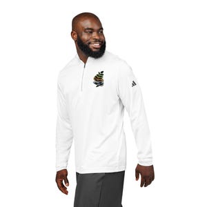 adidas® Embroidered Quarter-Zip Pullover - Stylish Activewear for All Seasons, Great for Sports, Gym, and Casual Outings