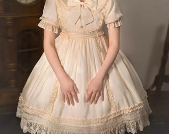 Lolita dress, role play dress, princess Lolita dress, pink bow tie Lolita dress, girl Lolita dress, sweet Lolita dress.