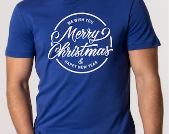 Merry Christmas & Happy New Year T-Shirt: Unisex Cotton Xmas Tee