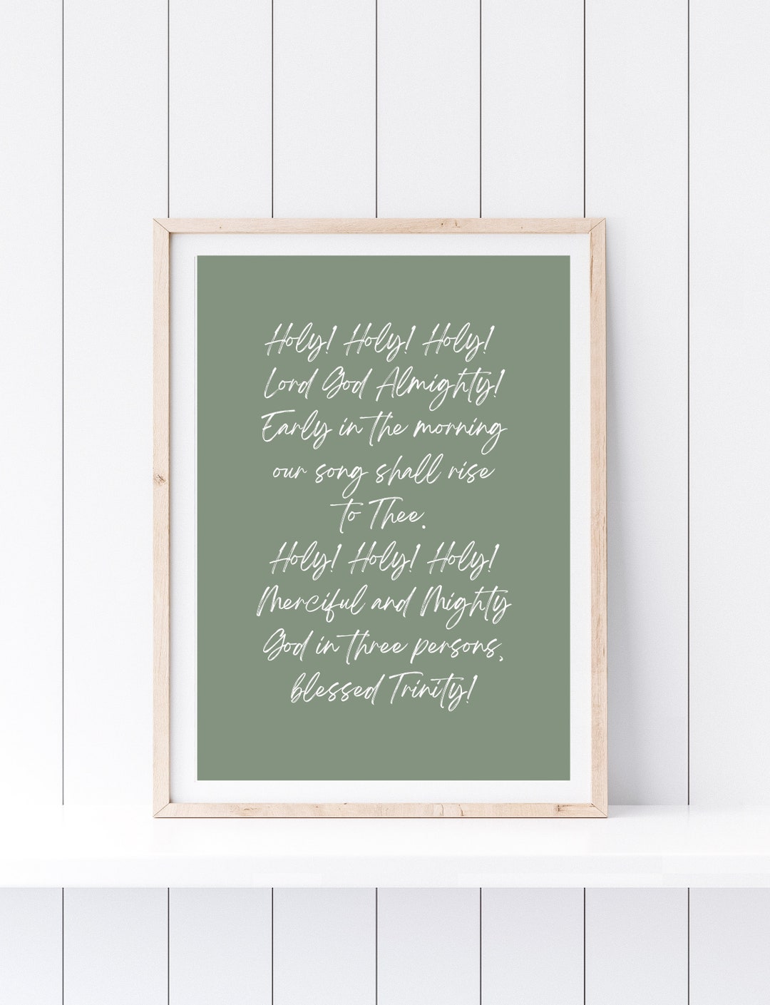 Holy Holy Holy Print, Printable Wall Art, Hymn Lyrics Sign, Minimalist ...