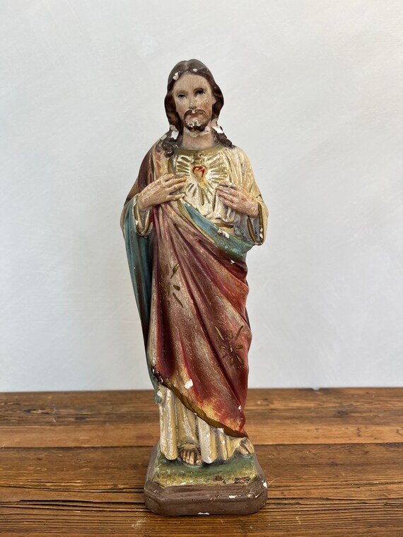 Antique Jesus Statue Etsy