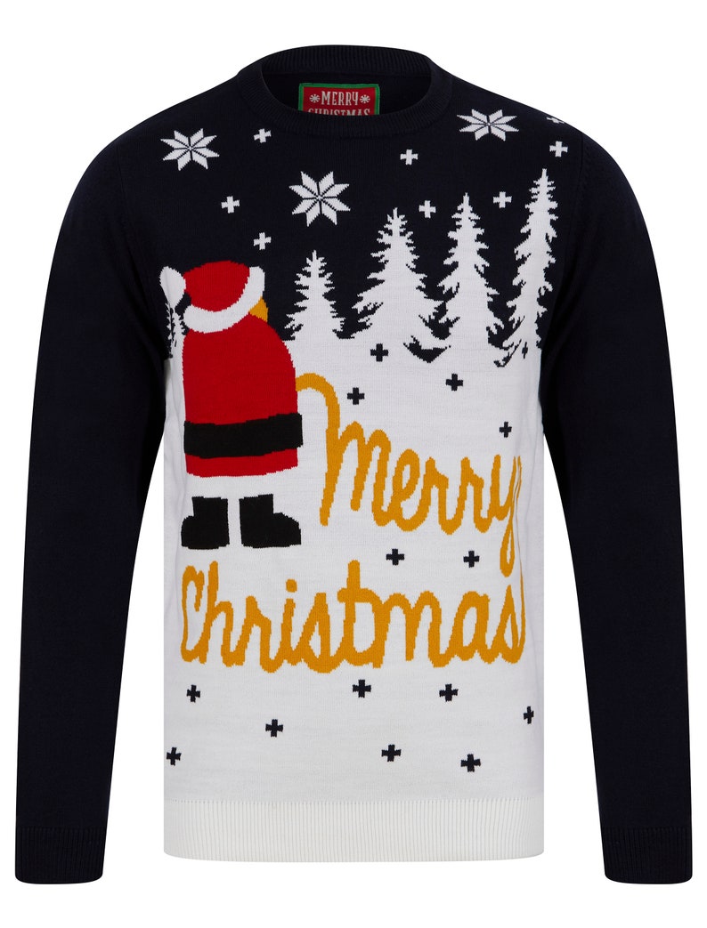 Men's Christmas Novelty Jumper Funny Santa Knitted Xmas Sweater Top