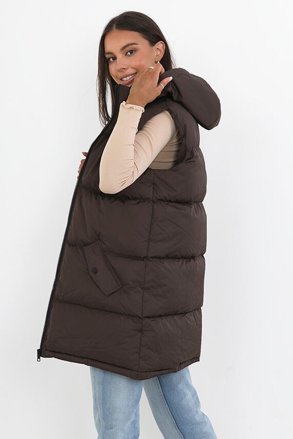 Hooded quilted gilet Clearance