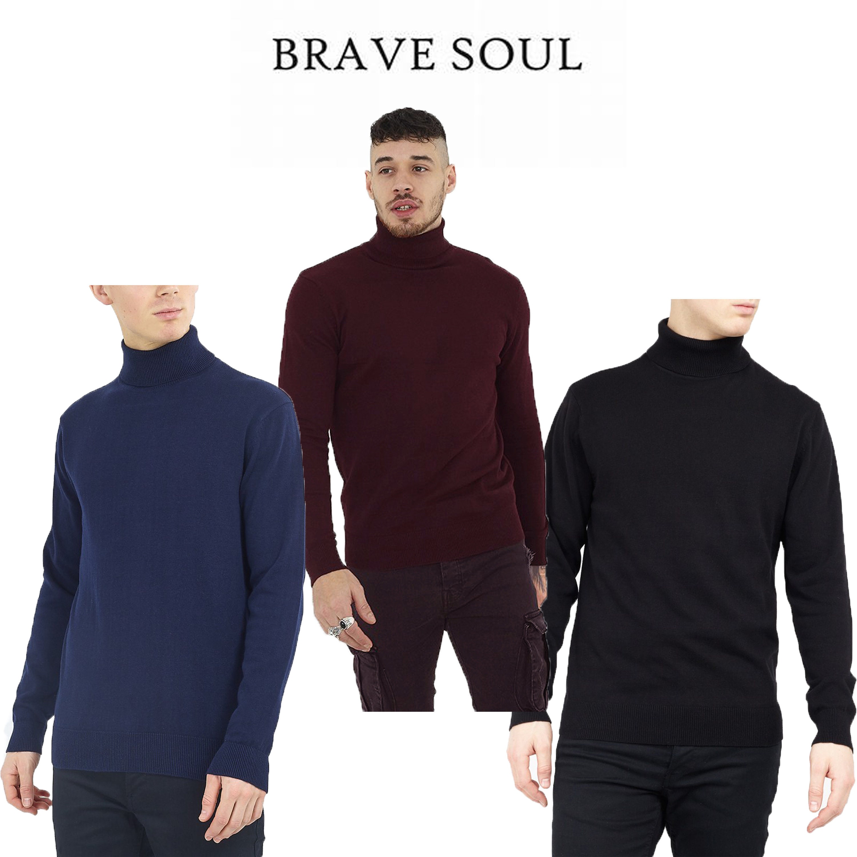 Mens Brave Soul Polo Roll Neck Jumper Pullover Thin Knit - Etsy UK