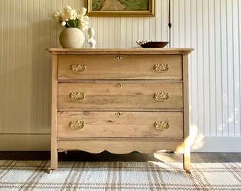 SOLD! Vintage Wood Dresser, Raw Wood Dresser, Farmhouse Dresser, Entryway Console, Primitive Dresser, Light Wood Dresser