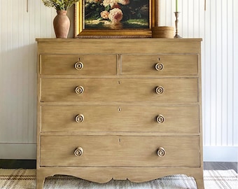 SOLD! English Antique Pine Dresser, Faux Wood Dresser, Raw Wood Dresser, Antique Chest, Entryway Console, Nursery Dresser
